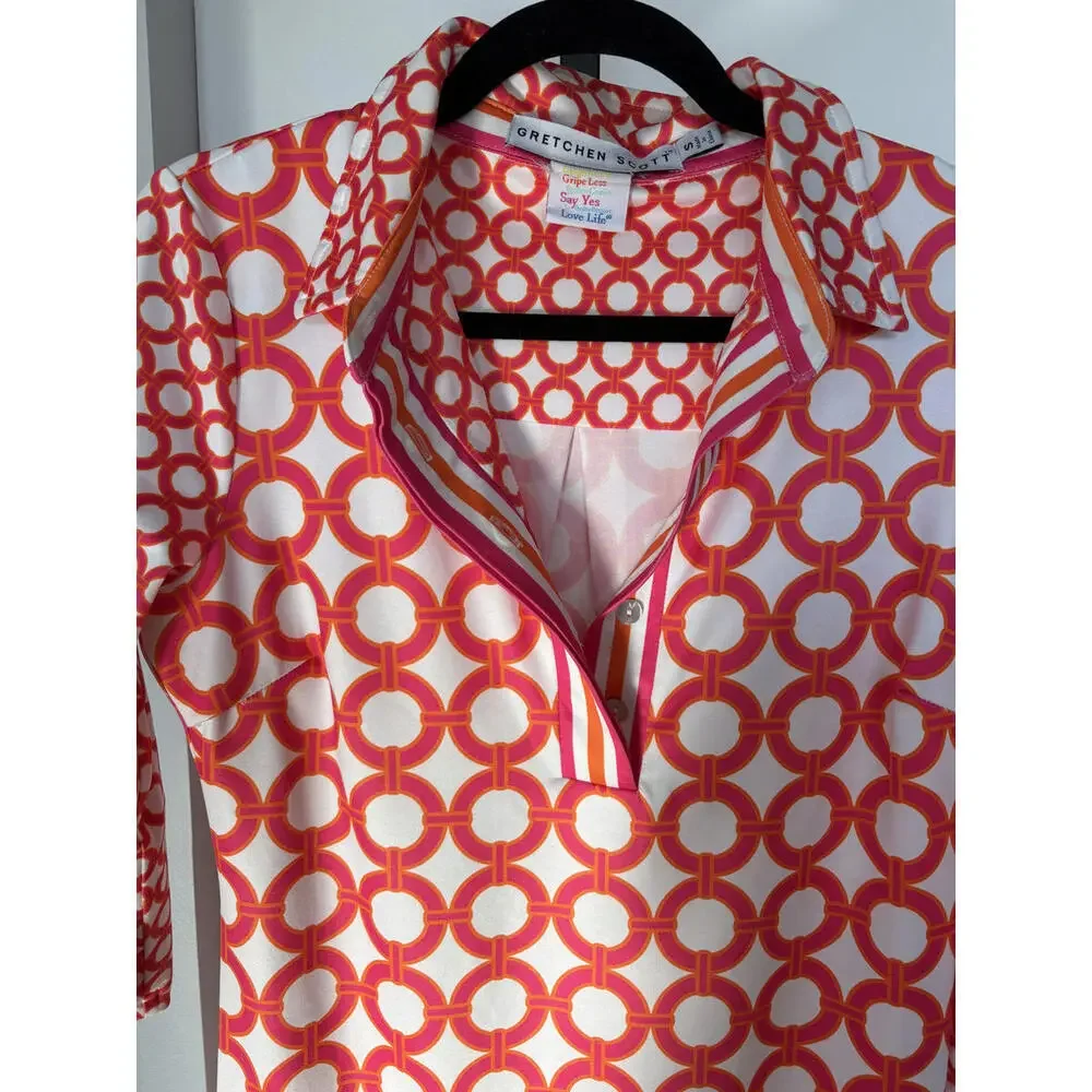 Gretchen Scott Designs Geometric Collared Dress S